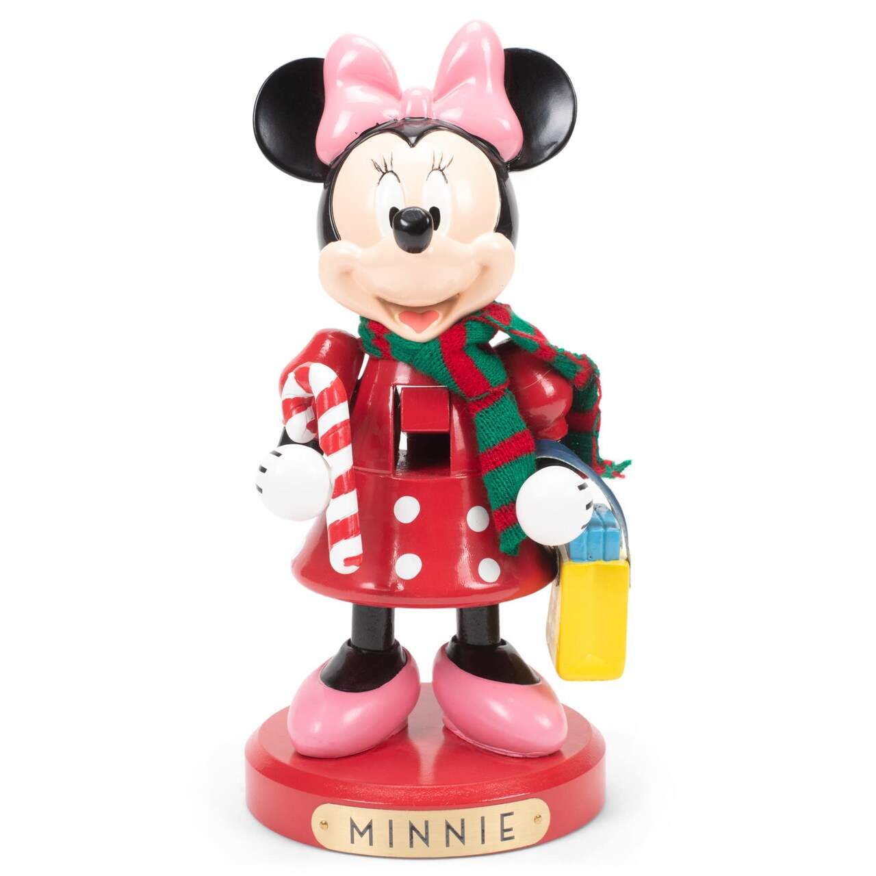 Disney DN6212L Minnie Mouse with Candy Cane Nutcracker, Multi-Colored